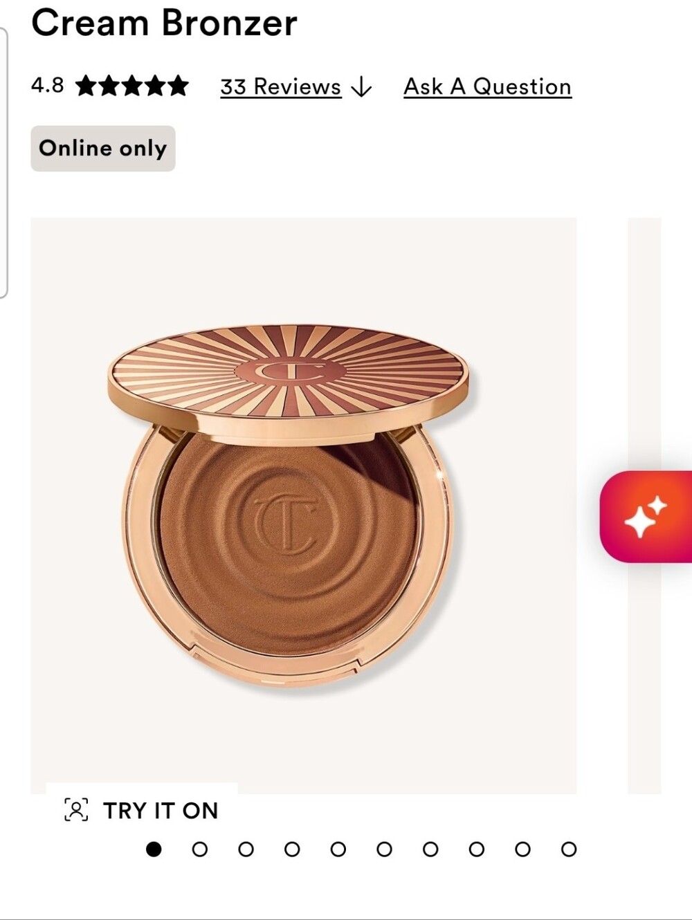 Charlotte Tilbury Cream Bronzer – Radiant Bronze